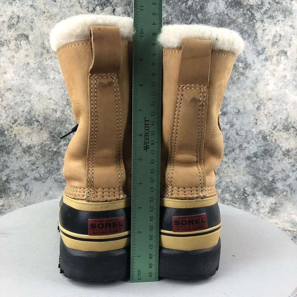 Sorel CANADA Mens Size 6 Caribou Brown Black Insulated Lace-Up Winter Snow Boots